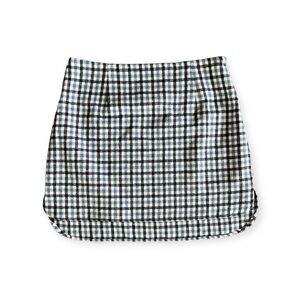 Sadie & Sage wool mini skirt black white gray medium